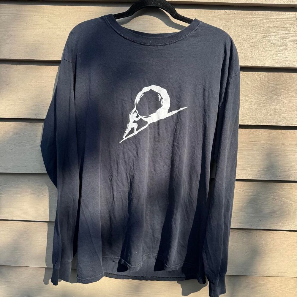 Unbranded Men's Black and Navy T-shirt